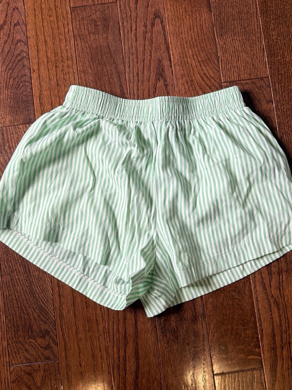Princess Polly Mint & White Striped Athletic Shorts